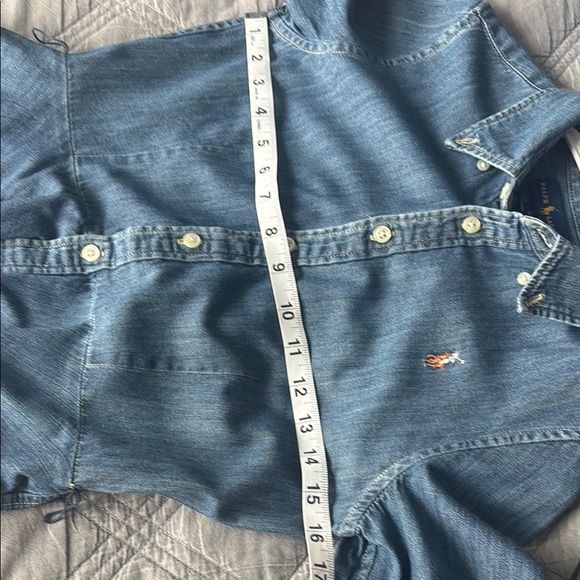 Ralph Lauren Blue Denim Long Sleeve Dress with Black Belt - Picture 8 of 17